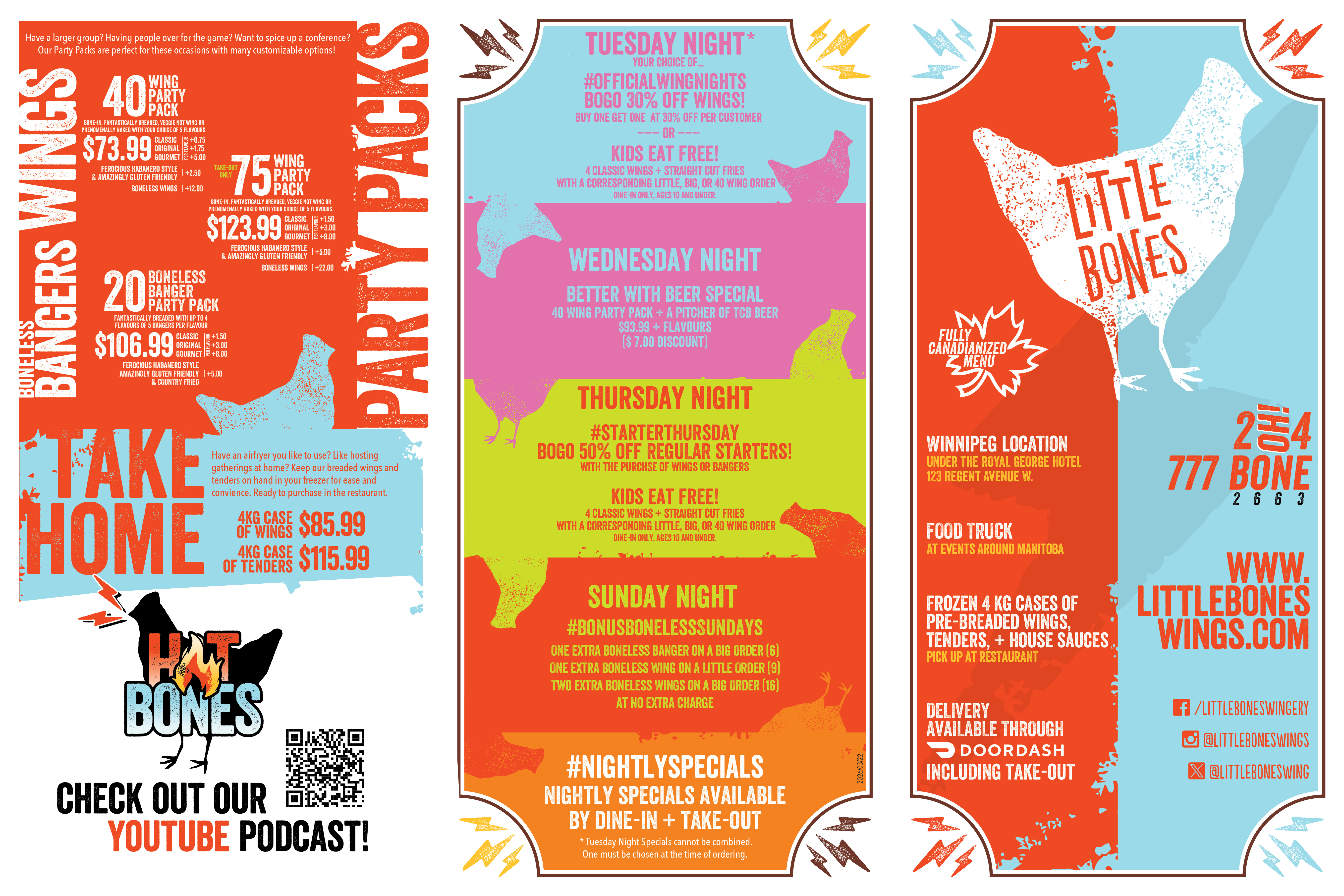 Little Bones Menu Page 1 of 2